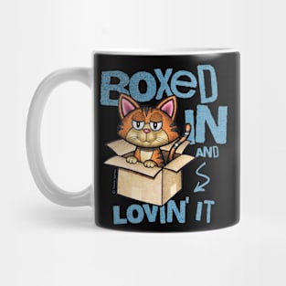 Cute Cartoon Cat Sitting In Box Mug